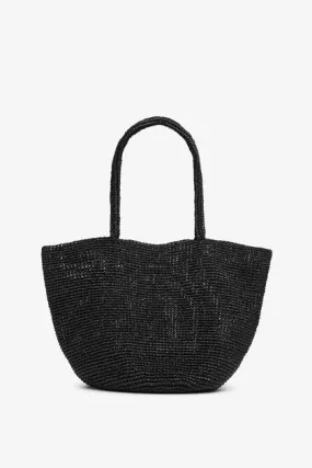 The Row Elif black raffia bag