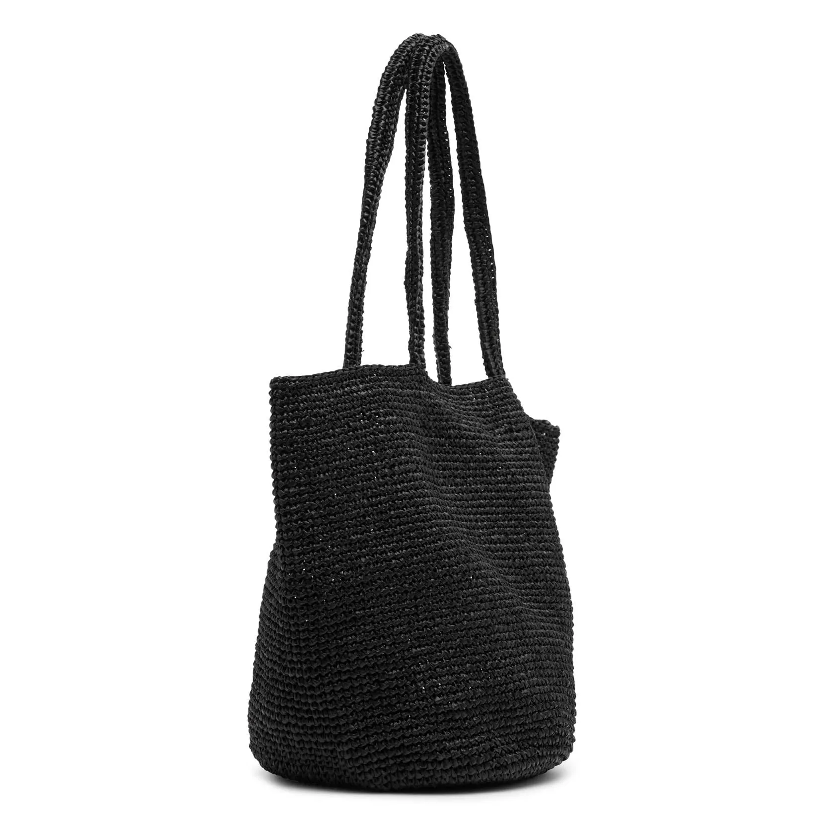 The Row Elif black raffia bag