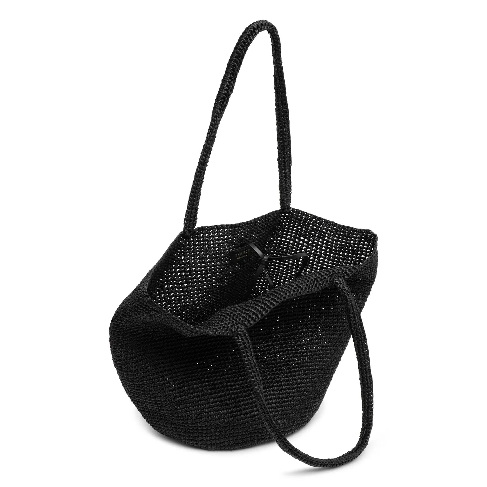 The Row Elif black raffia bag