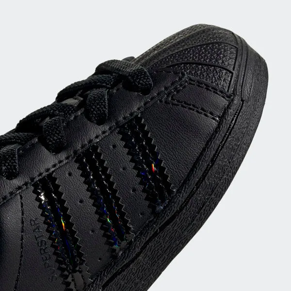 Toddler's adidas Originals Black Iridescent Superstar Shoes