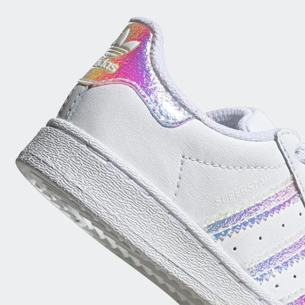 Toddler's adidas Originals White Iridescent Superstar Shoes