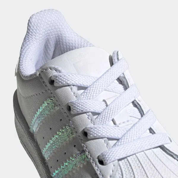 Toddler's adidas Originals White Iridescent Superstar Shoes