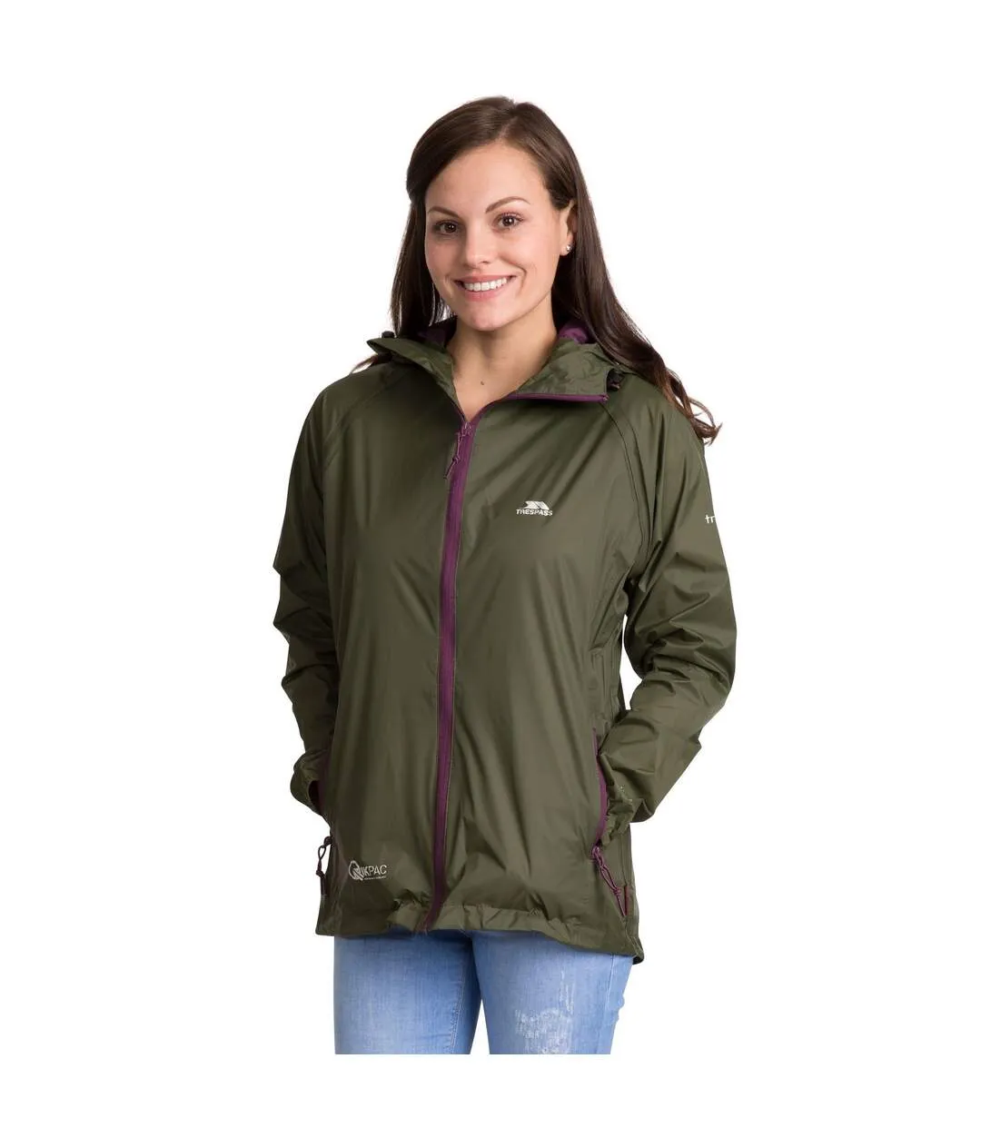 Trespass Womens/Ladies Qikpac Waterproof Packaway Shell Jacket (Moss) - UTTP3379