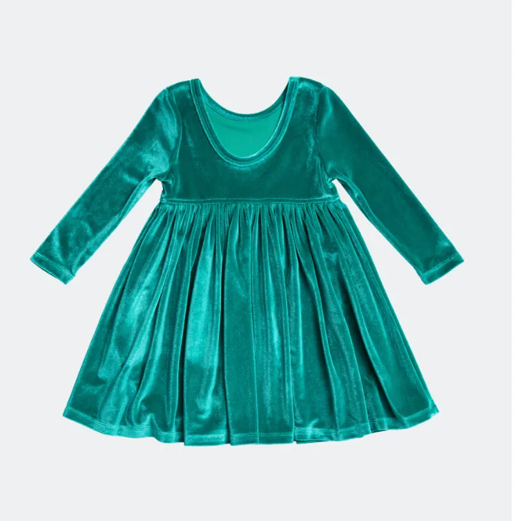 Turquoise Velour Dress