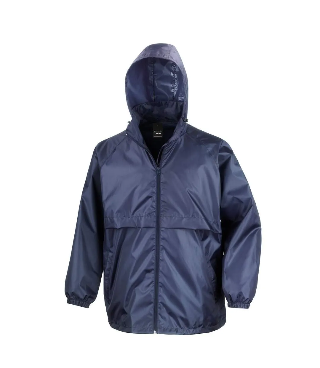 Unisex adult lined lightweight waterproof jacket navy Result Core