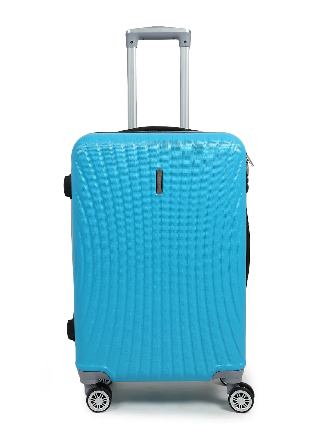 Unisex Cyan Medium Trolley Suitcase (Medium)