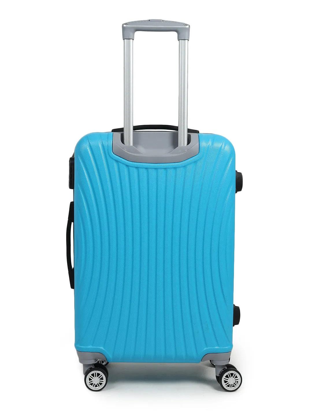 Unisex Cyan Medium Trolley Suitcase (Medium)