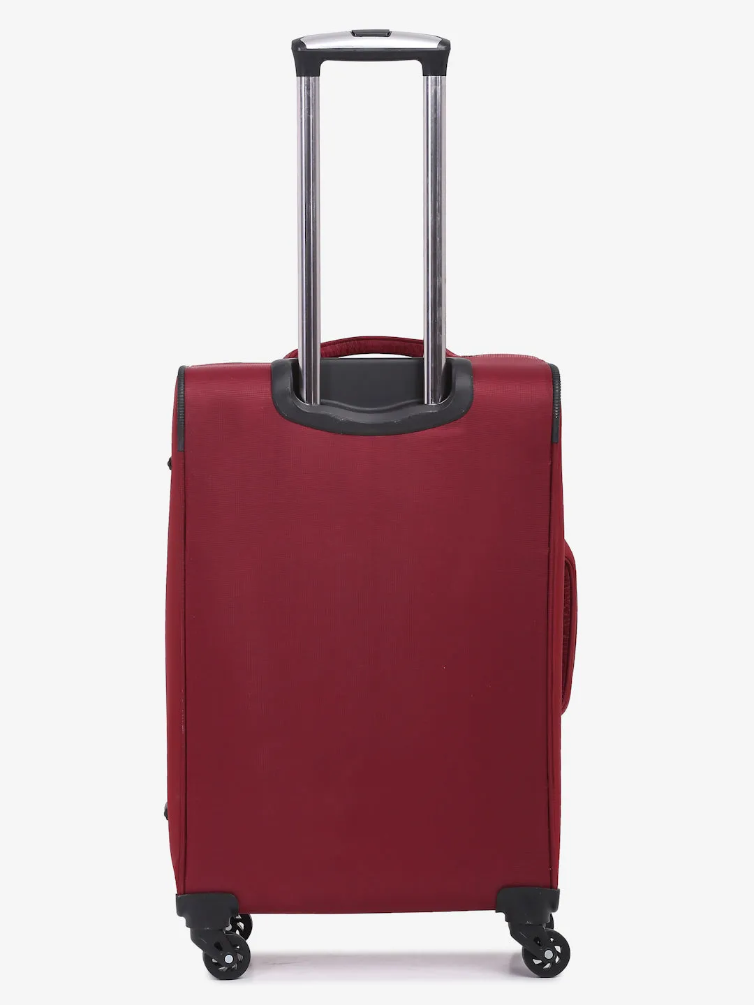 Unisex Red Solid Soft-sided Trolley Suitcase