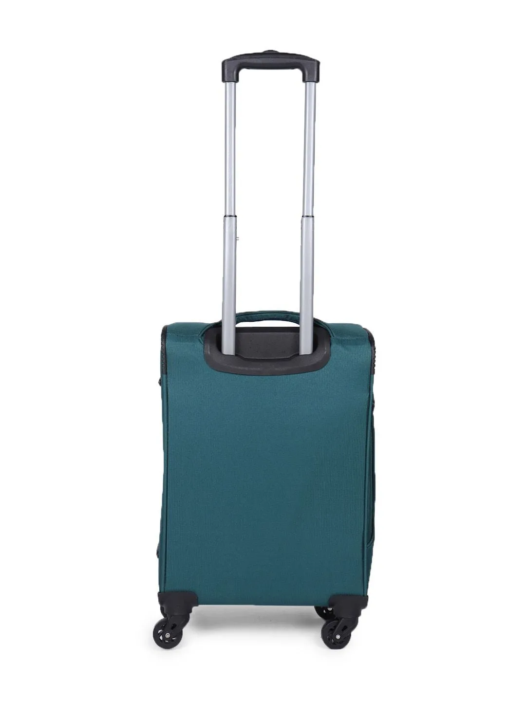 Unisex Teal Solid Soft-sided Cabin Trolley Suitcase (Small)