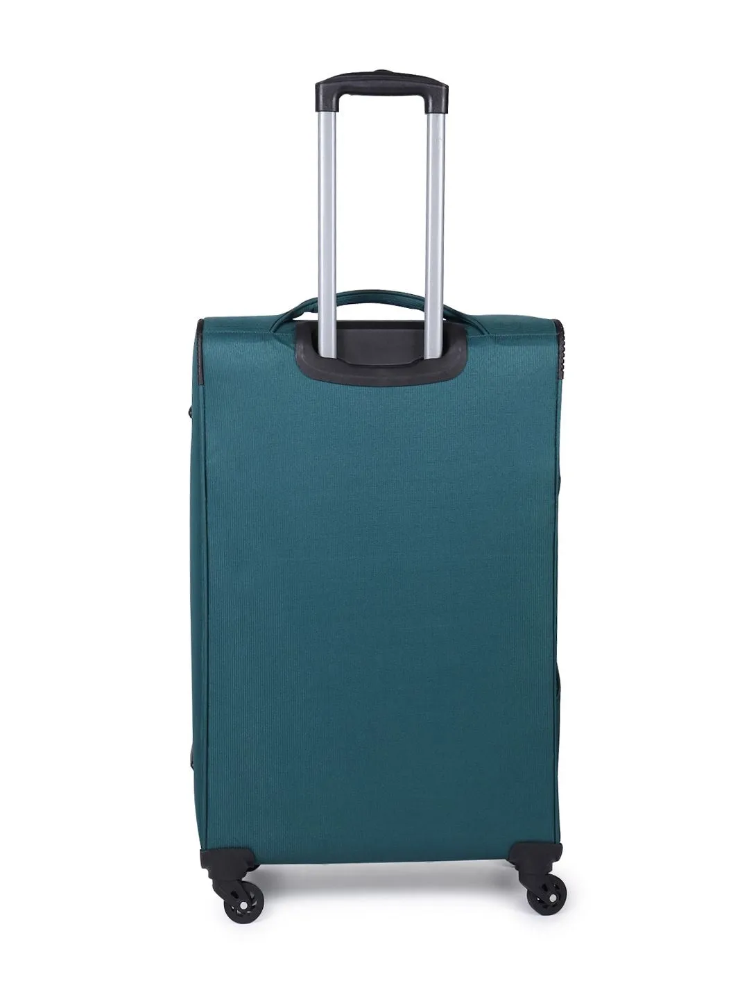 Unisex Teal Solid Soft-sided Large Trolley Suitcase (Large)