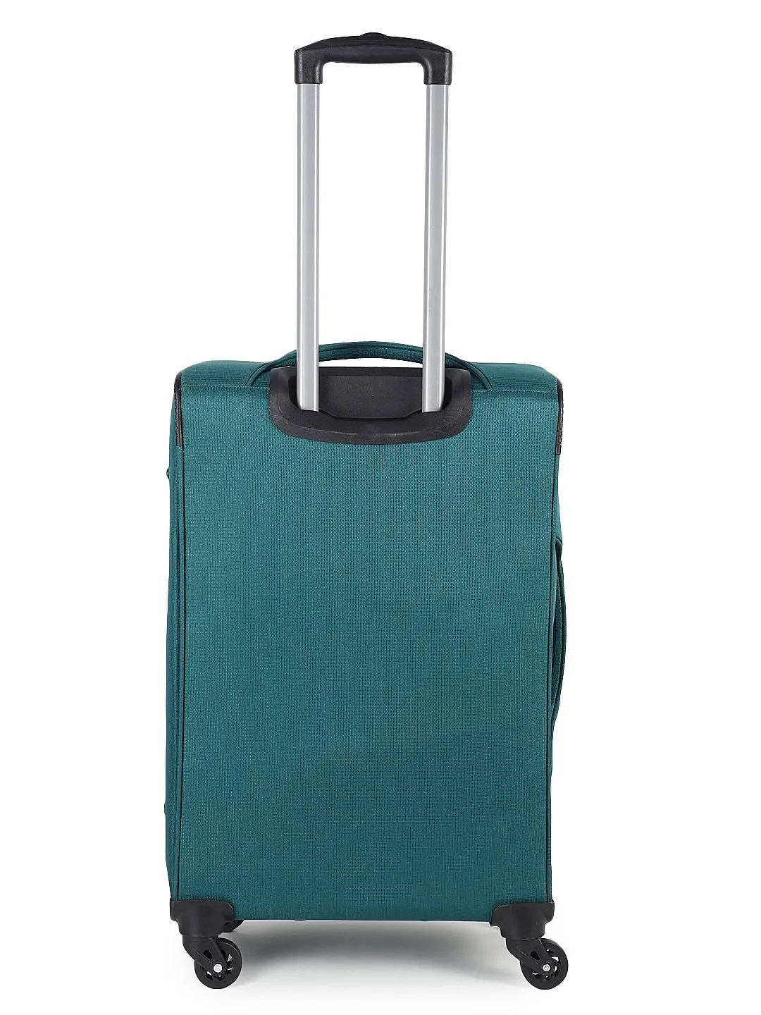 Unisex Teal Solid Soft-sided Medium Trolley Suitcase (Medium)