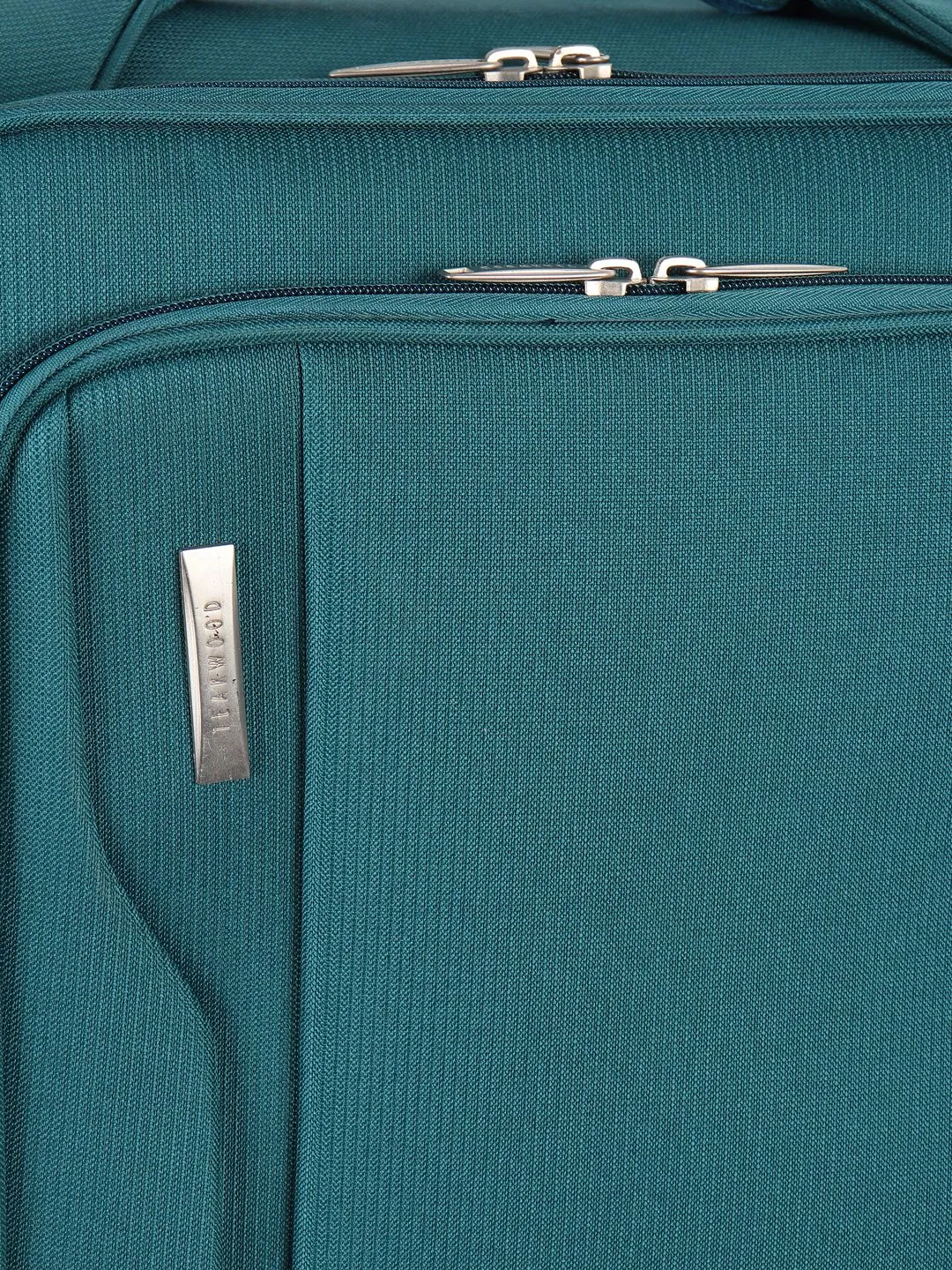 Unisex Teal Solid Soft-sided Medium Trolley Suitcase (Medium)