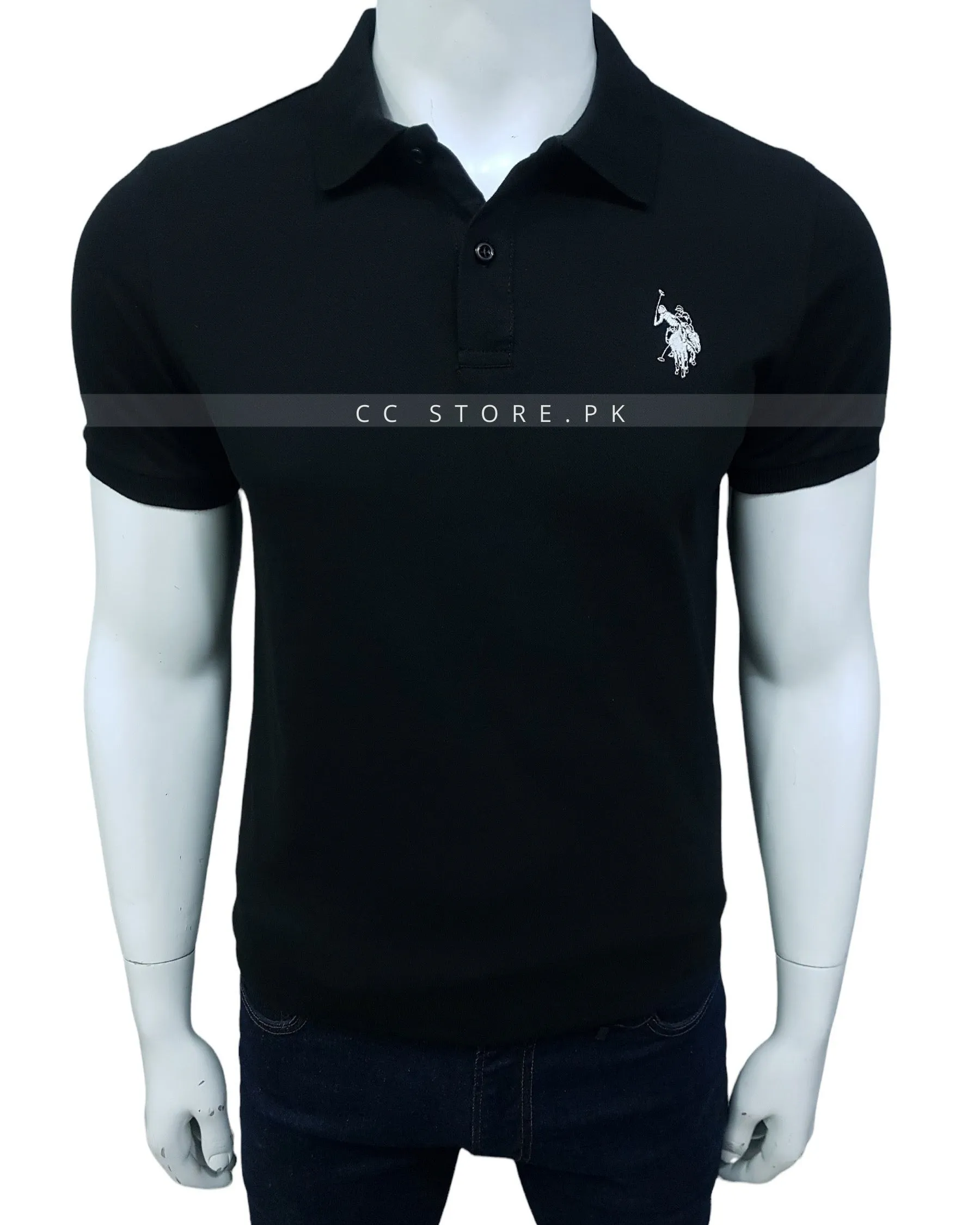 UPA Regular Fit Basic Black Polo