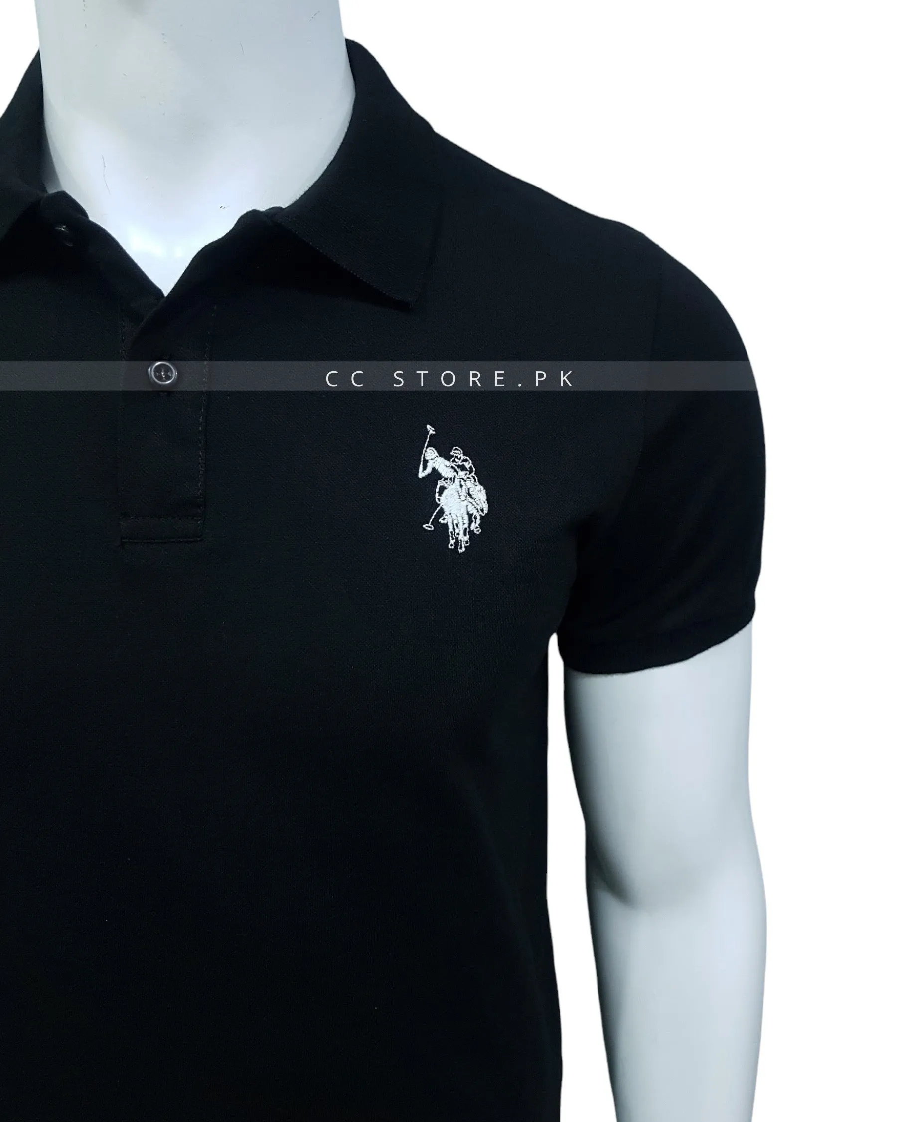 UPA Regular Fit Basic Black Polo