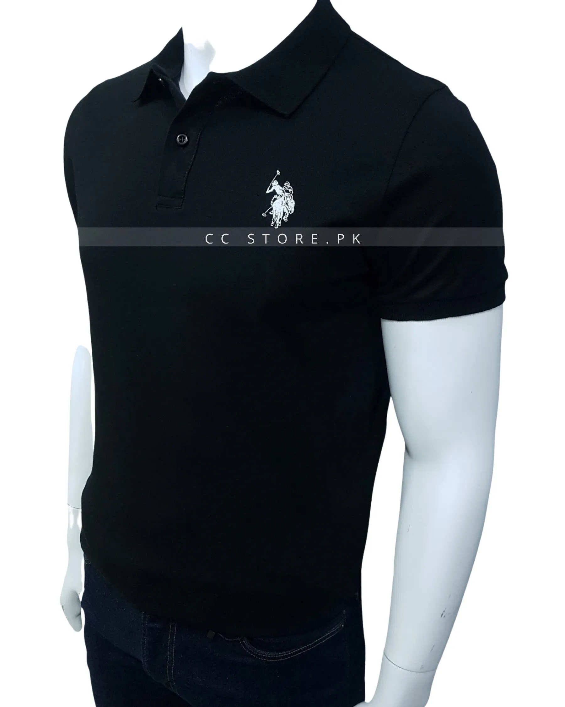 UPA Regular Fit Basic Black Polo