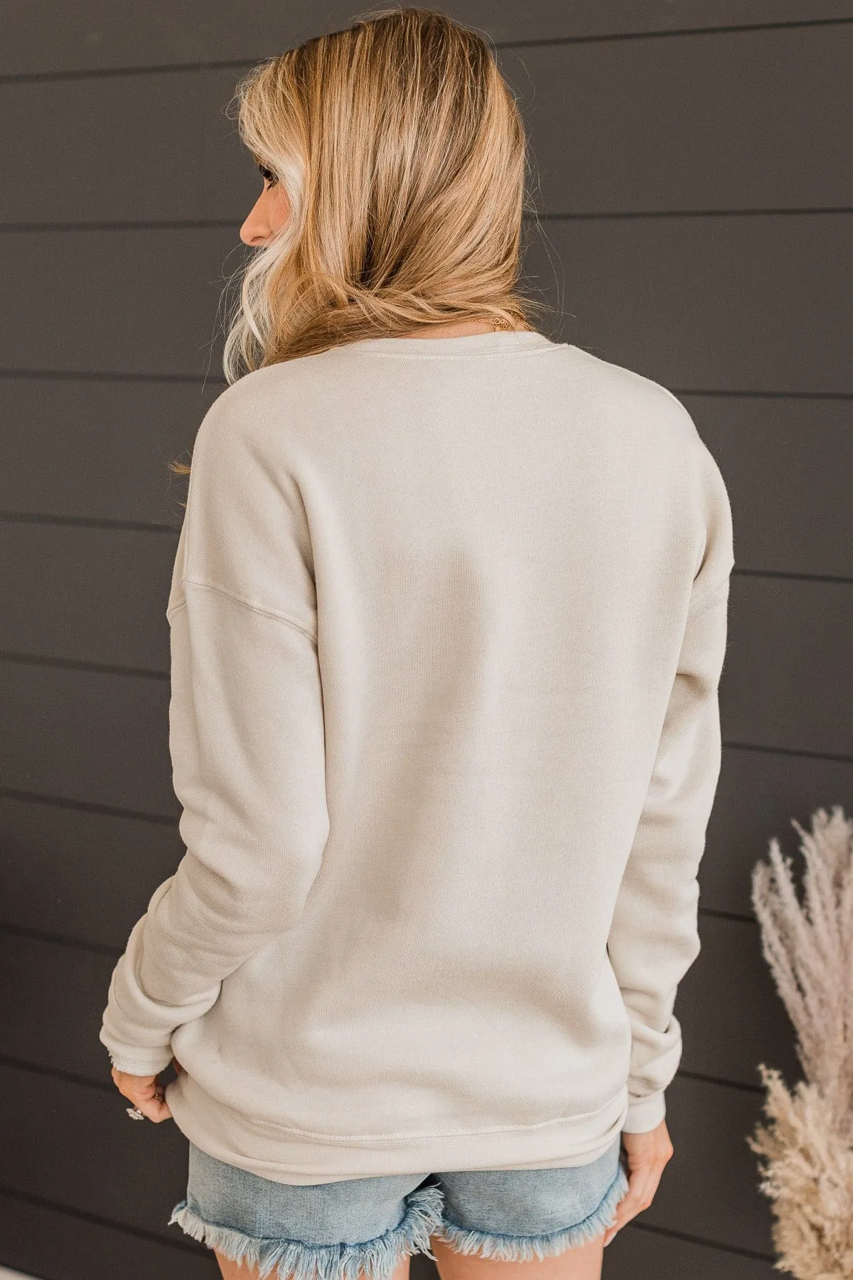 USA Crew Neck Pullover- Beige