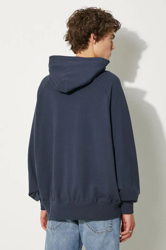 Vans cotton sweatshirt Premium Classics LX Hoodie Fleece men's navy blue color hooded smooth VN000GZ1D6Q1