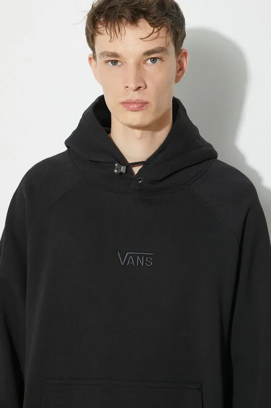 Vans cotton sweatshirt Premium Standards Hoodie Fleece LX men's black color VN000GZ1BLK1