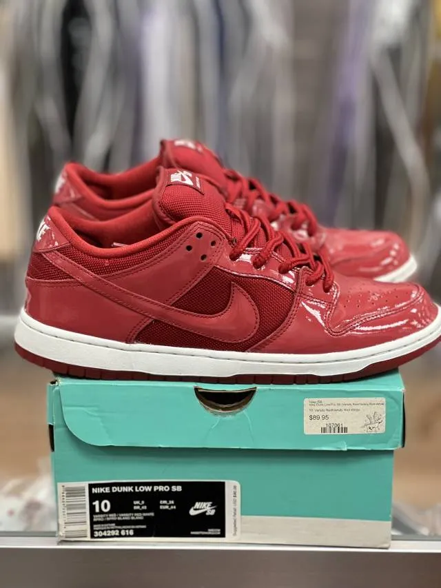 VNDS Nike Dunk SB Low Red Patent Leather