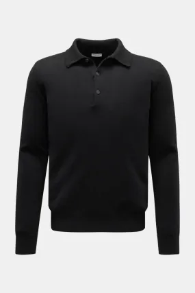 VON BRAUN cashmere knit polo black