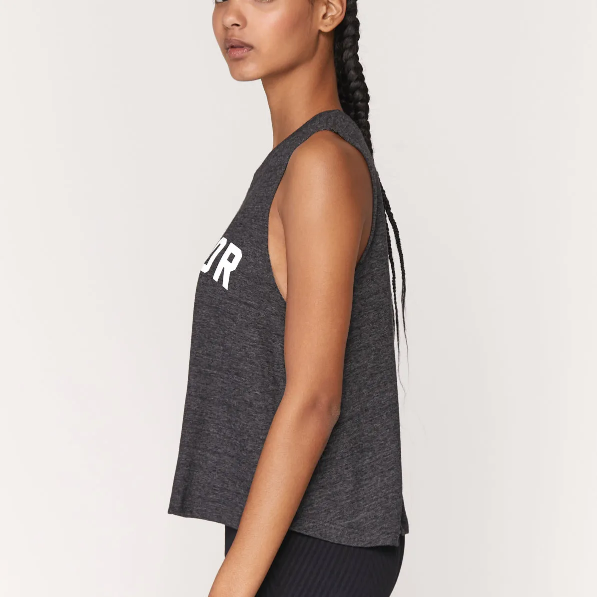 Warrior Crop Tank - Vintage Black