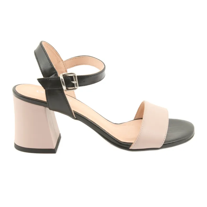 Women's sandals Edeo 3339 powder / black pink