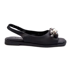 Women's Sandals With Decorations S.Barski KV27-004 Black