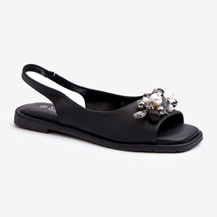 Women's Sandals With Decorations S.Barski KV27-004 Black