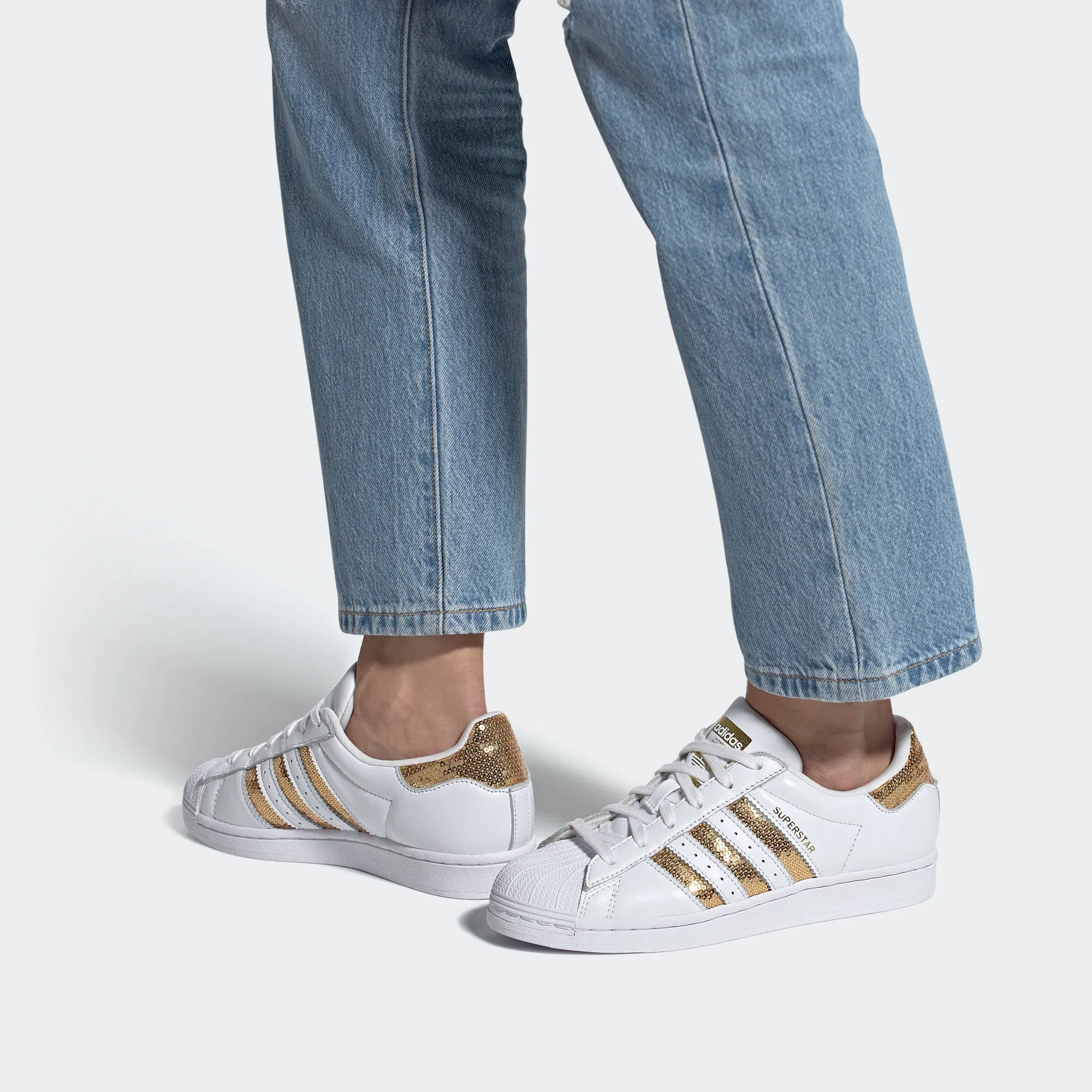 Women's adidas Originals Superstar Shoes White Gold