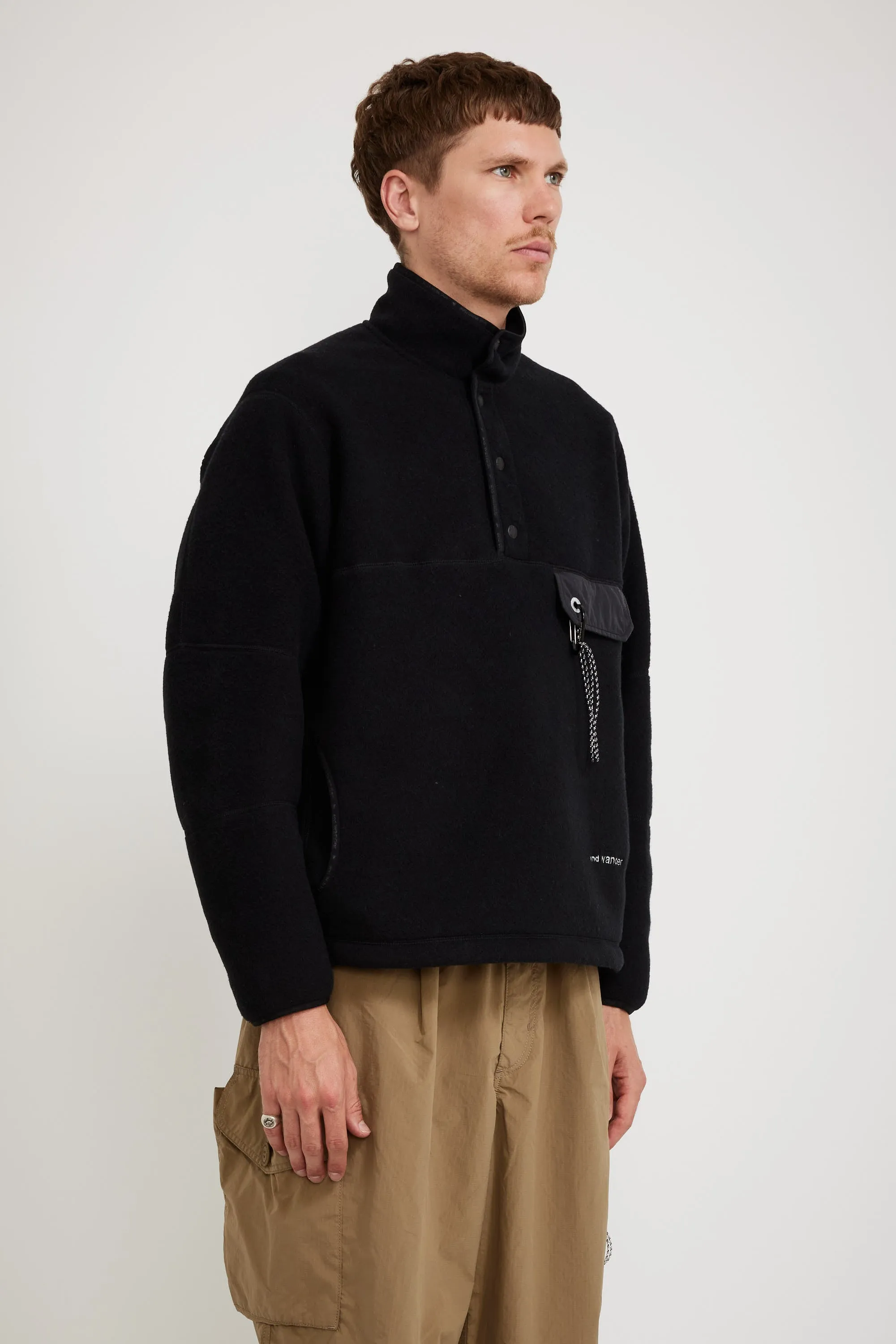 Wool Fleece Pullover Black