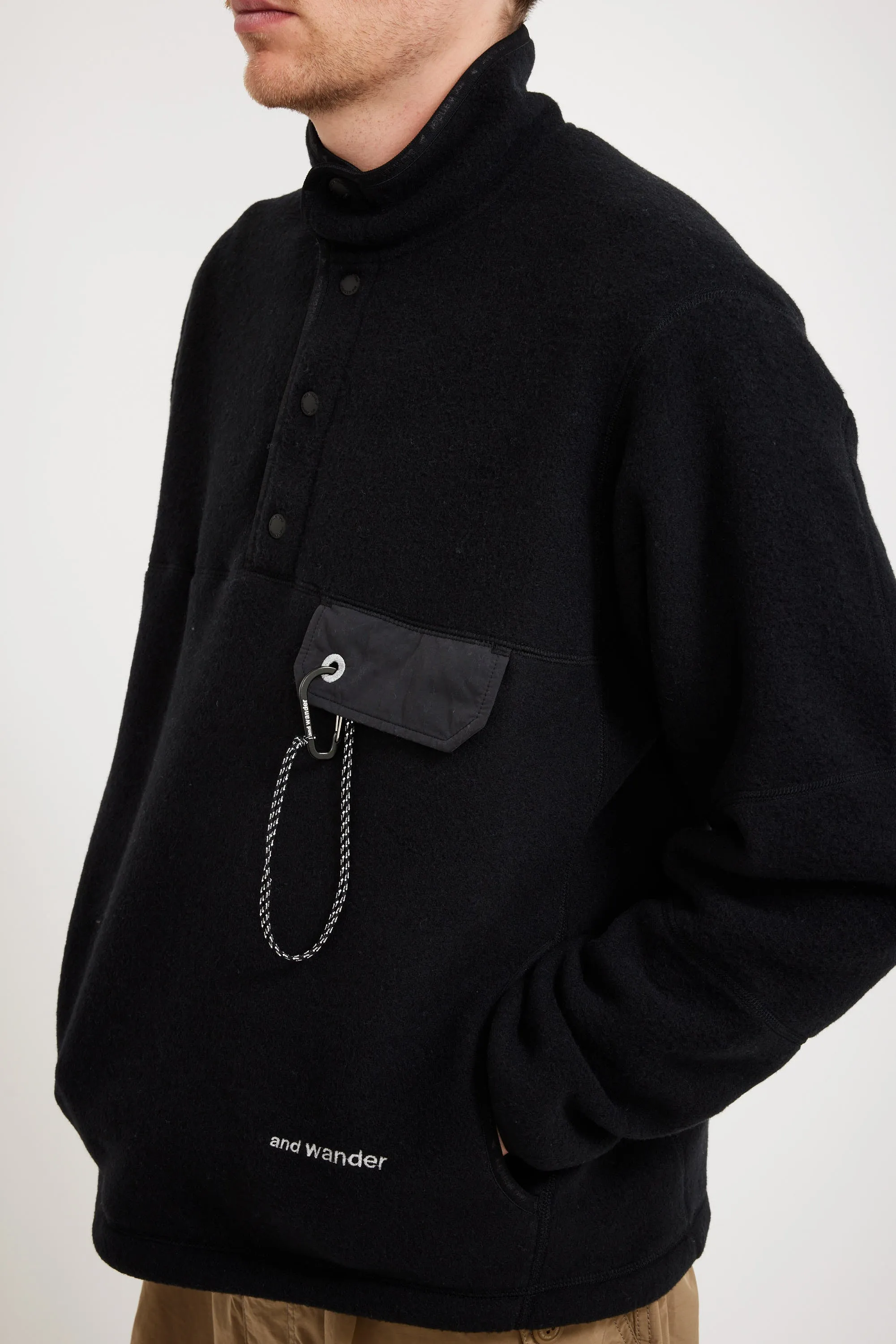 Wool Fleece Pullover Black