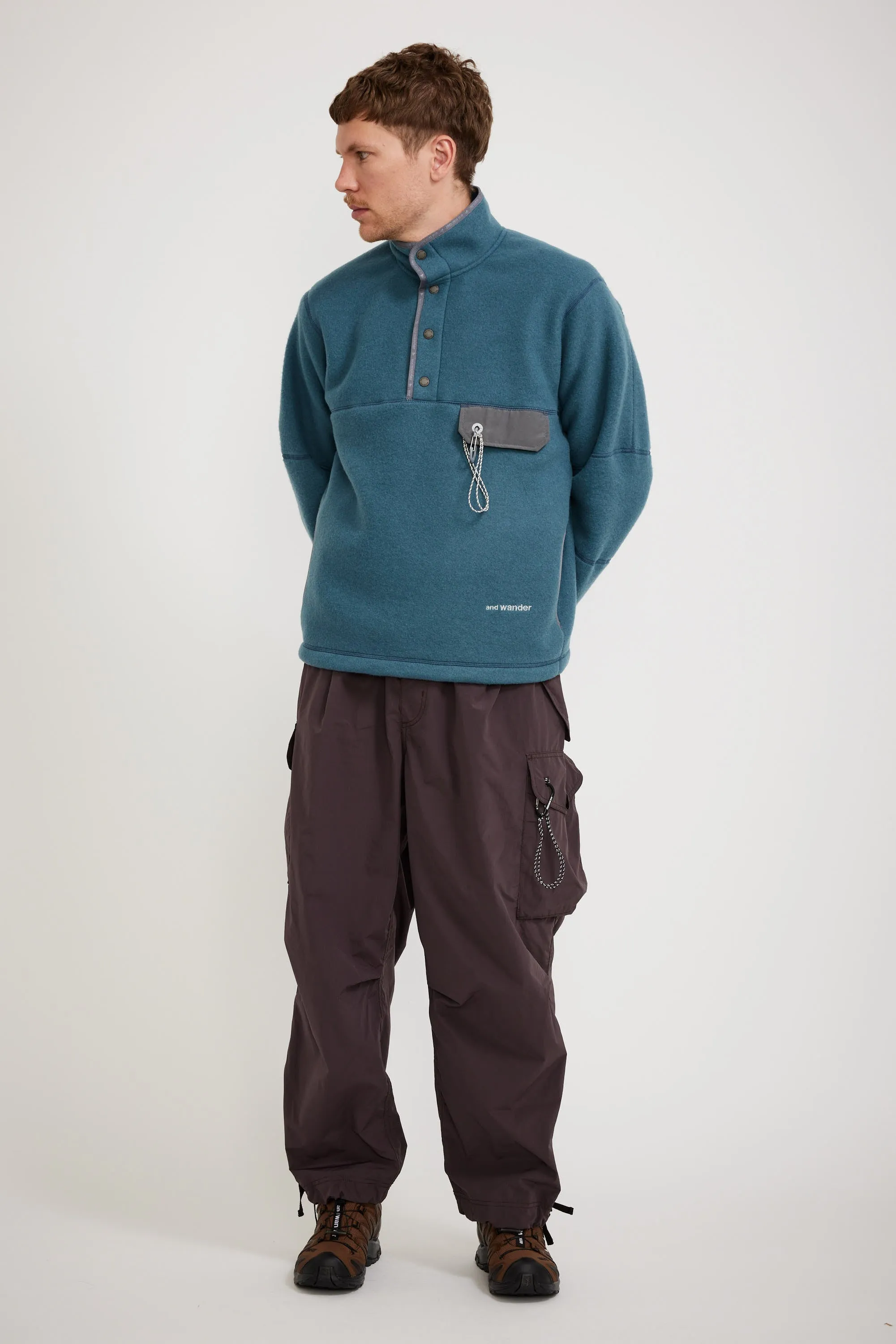 Wool Fleece Pullover Blue Gray