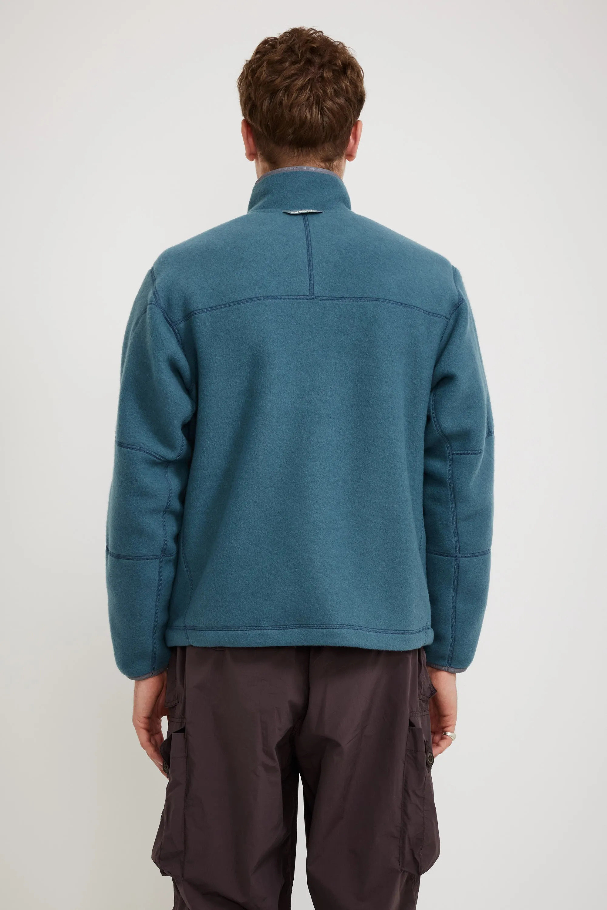 Wool Fleece Pullover Blue Gray