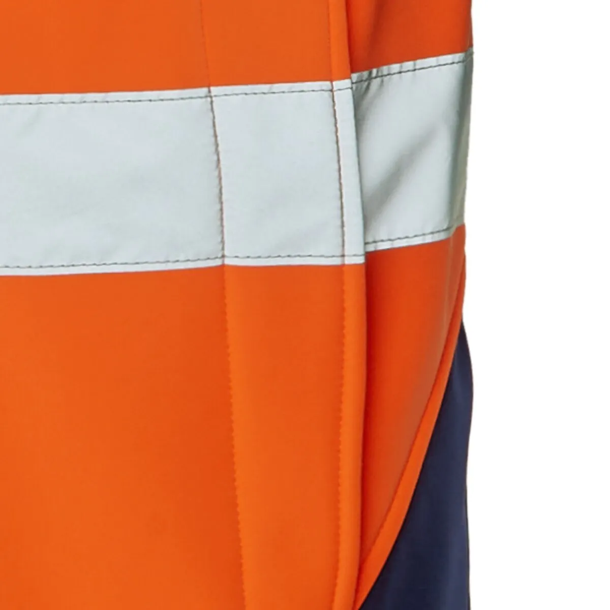 Workhorse MJA014 Men's Two-Tone High Visibility Softshell Jacket - Polyester - Orange/Navy - XS