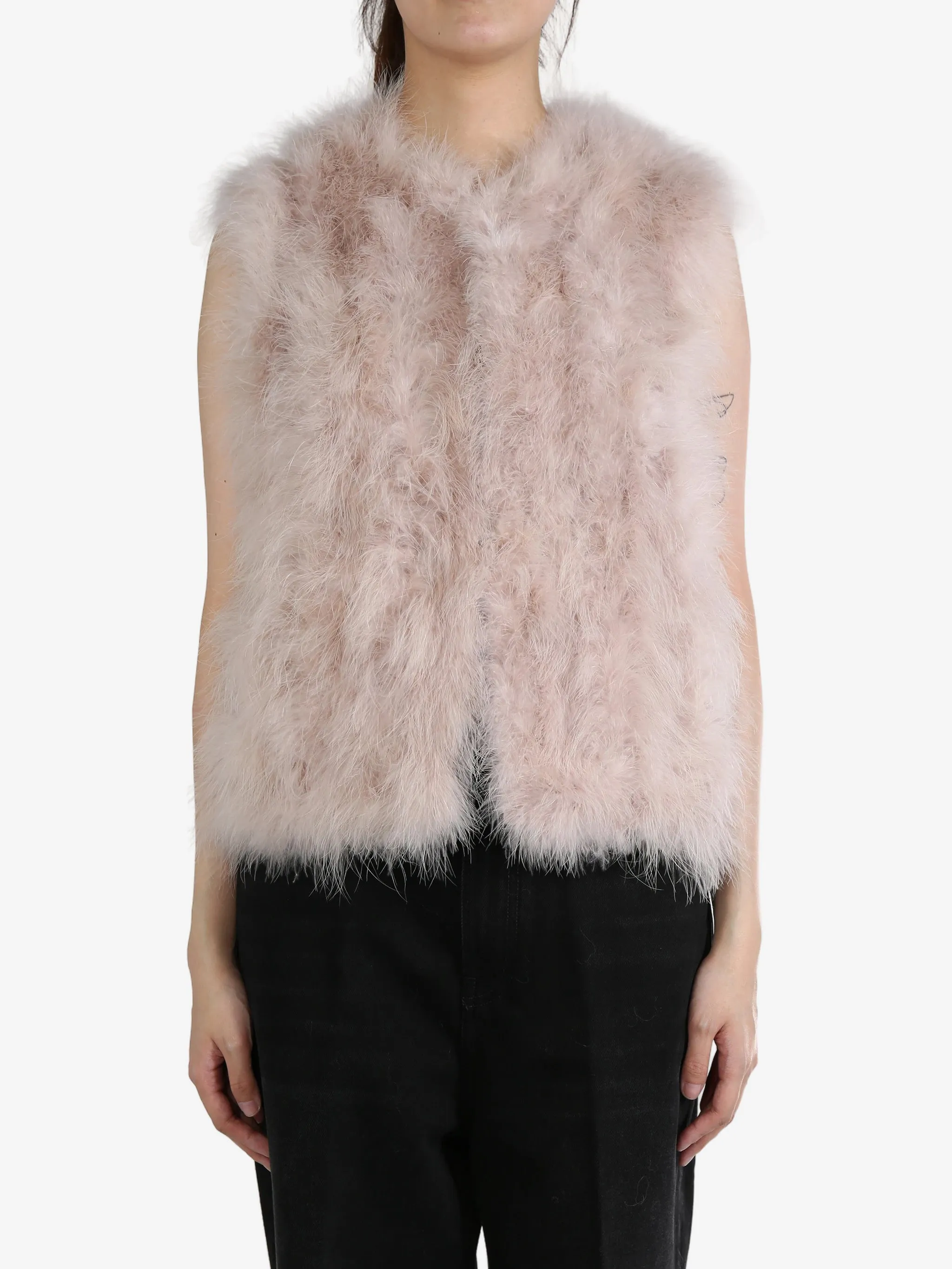 YVES SALOMON - Women Cropped Feather Gilet