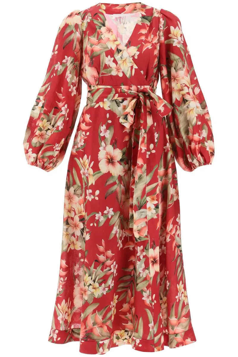 ZIMMERMANN    Zimmermann Lexi Wrap Dress With Floral Pattern