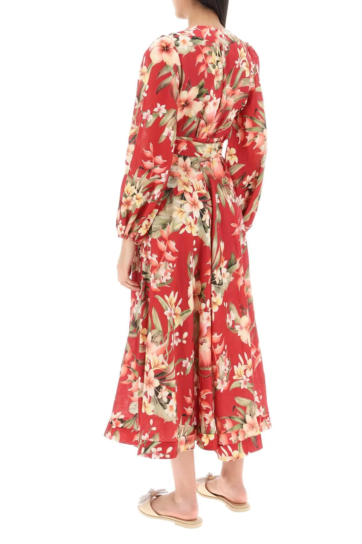 ZIMMERMANN    Zimmermann Lexi Wrap Dress With Floral Pattern