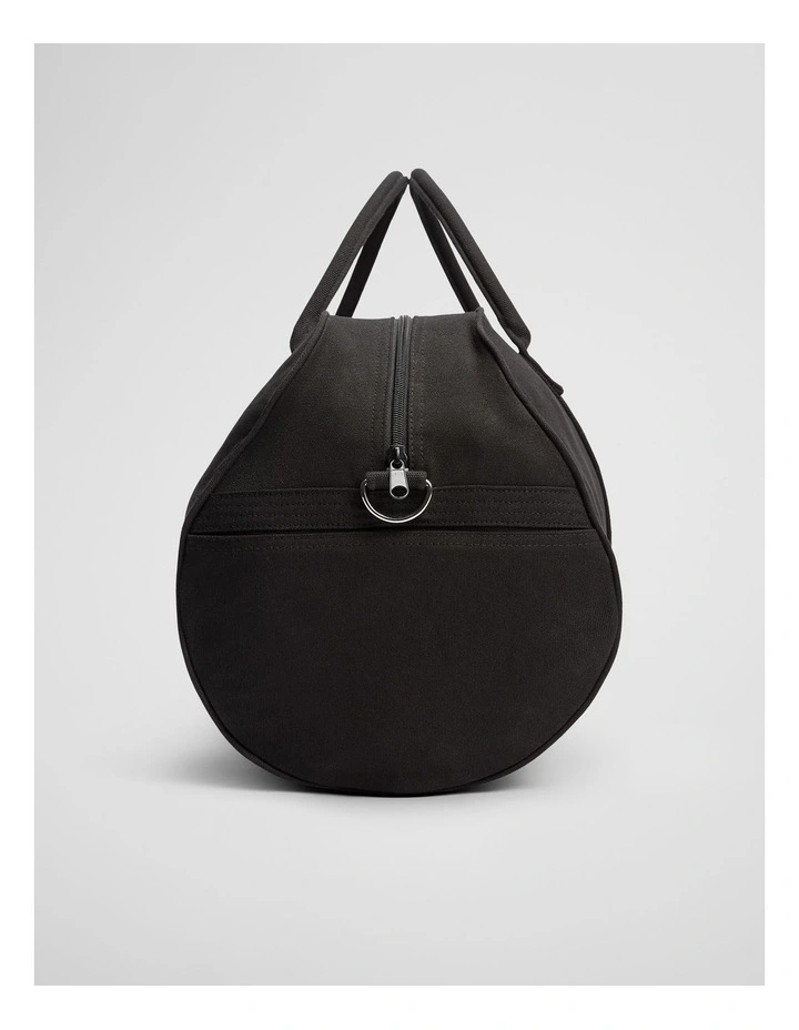 Zip Canvas Logo Tote in Black